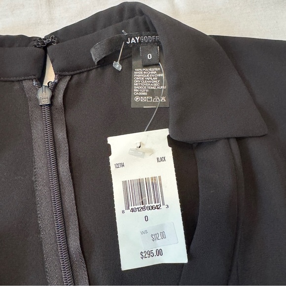 NEW Jay Godfrey 0 Black Sheer Sleeve Wide Leg Jumpsuit ~ Classic Capsule - Picture 9 of 9